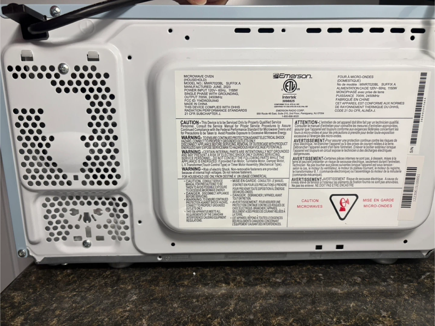 Emerson MWR7020BL Retro Compact Countertop Microwave Oven - photo 3
