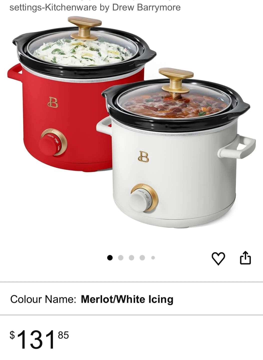 Beautiful Kitchenware Slow Cooker - White Icing