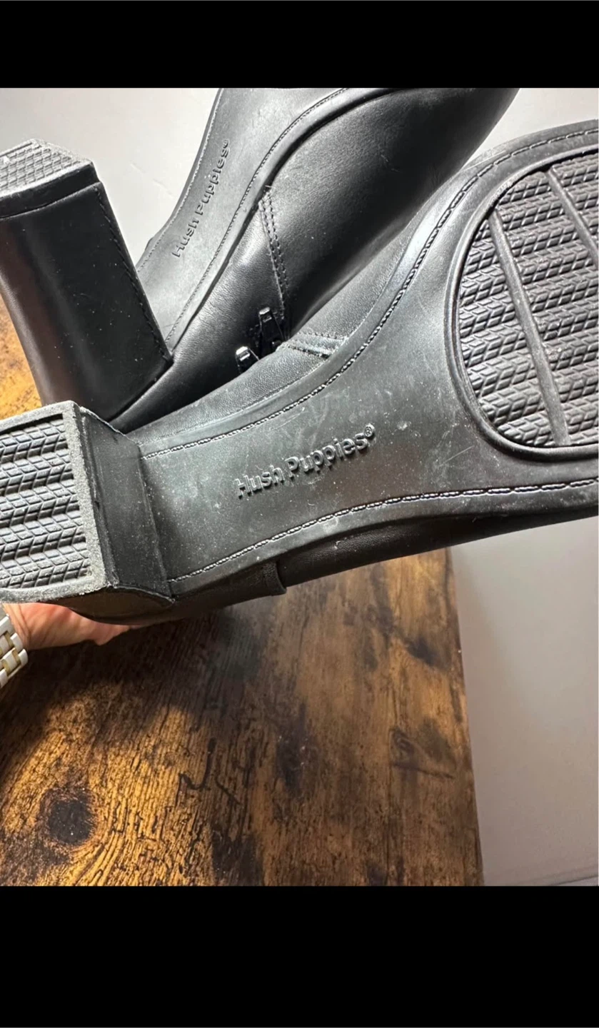 Hush Puppies Black Leather Ankle Boots - photo 3