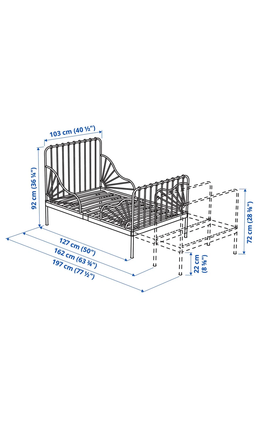 Pink Metal Twin Bed Frame with Slats - photo 4