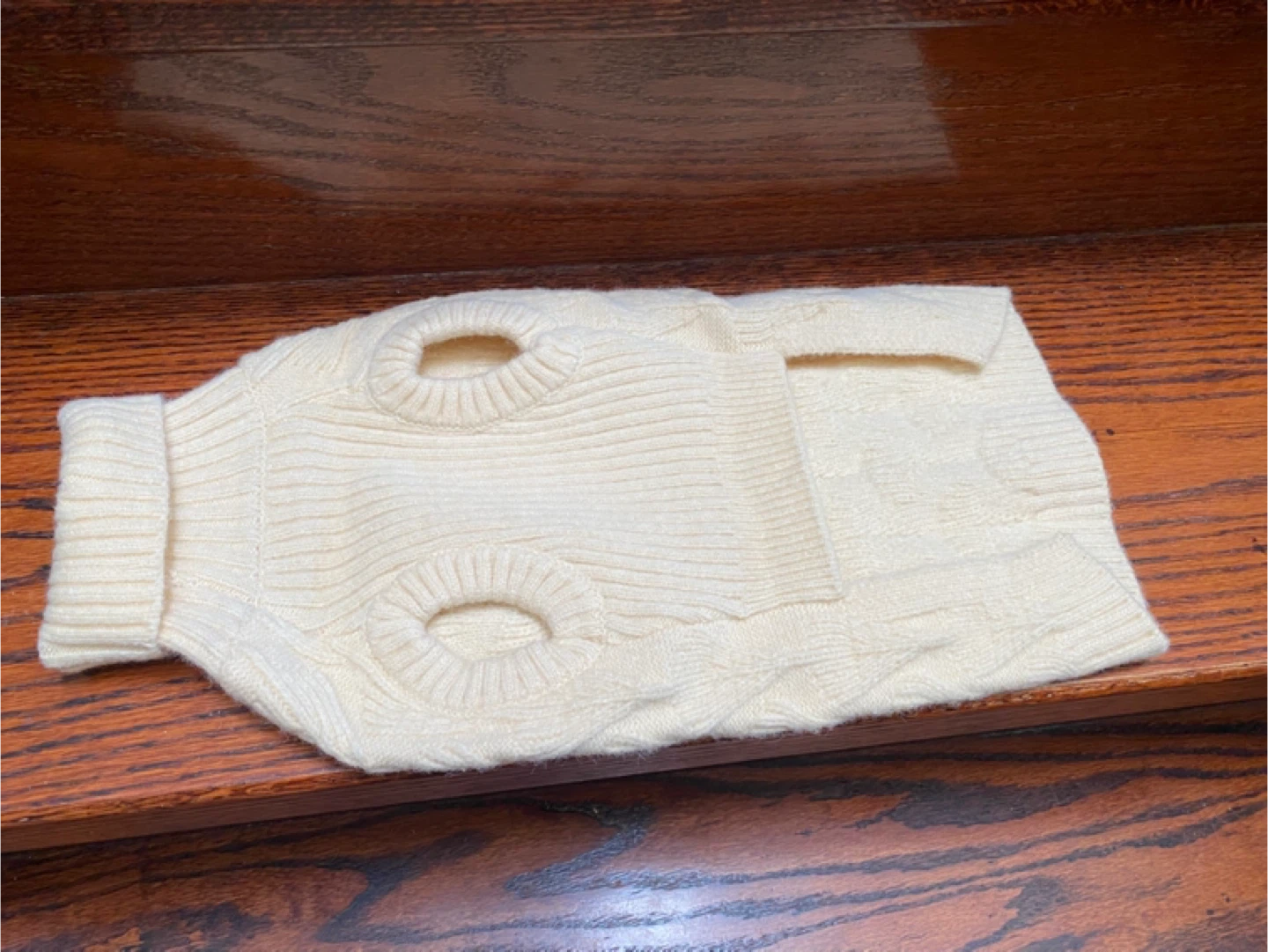 Cream Cable Knit Pet Sweater - photo 2