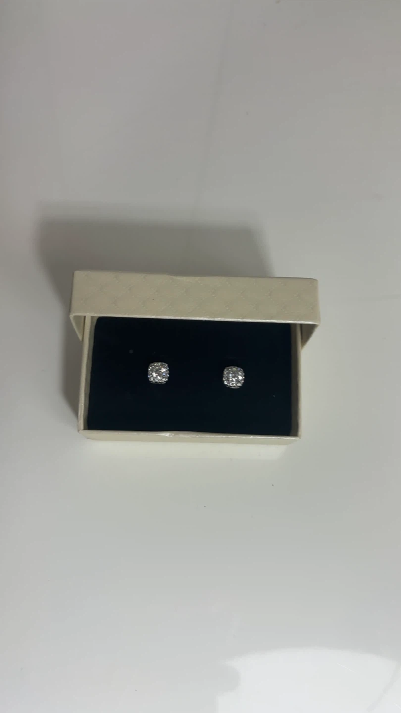 Moissanite Square Earrings - photo 3