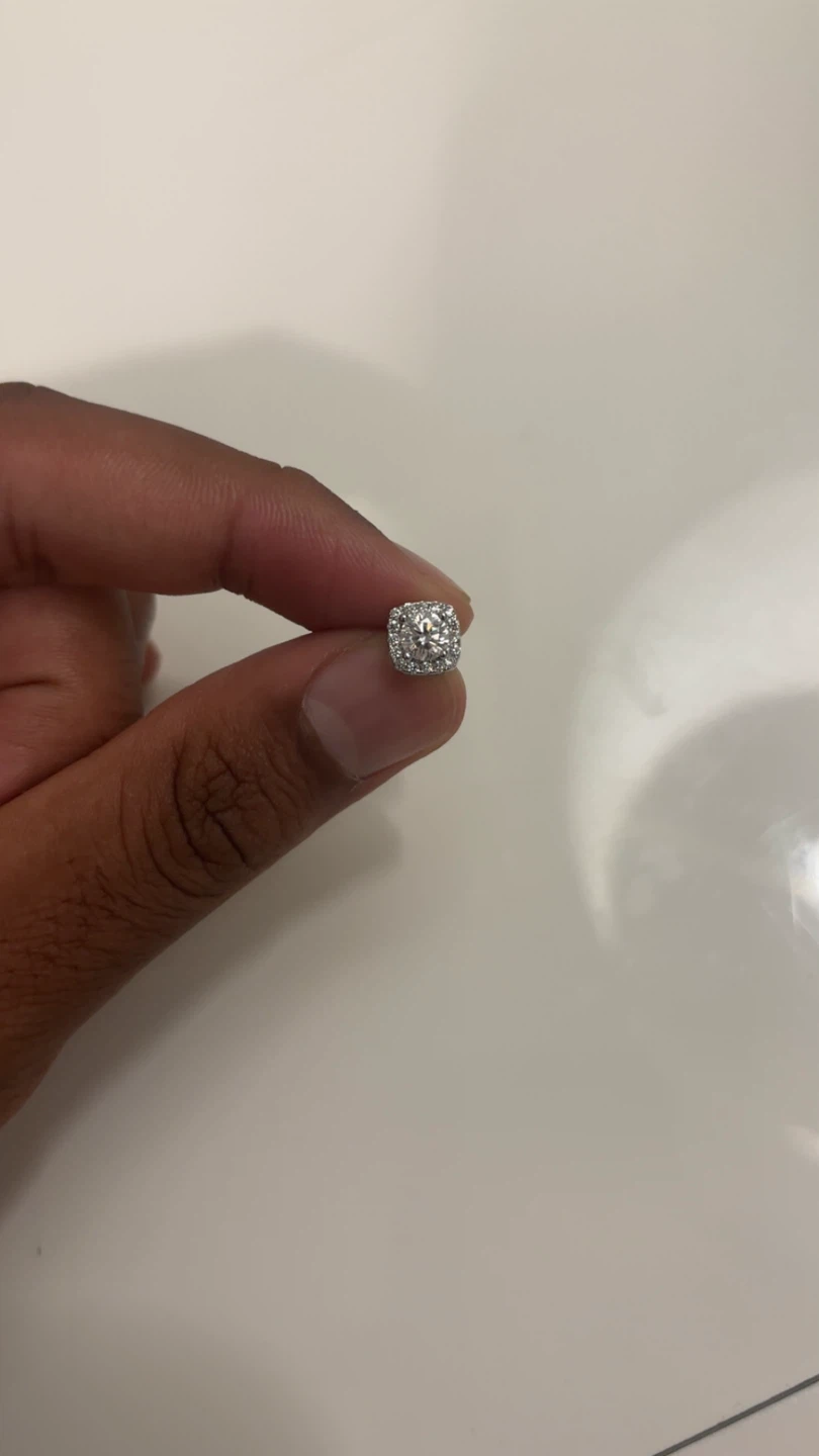 Moissanite Square Earrings - photo 5