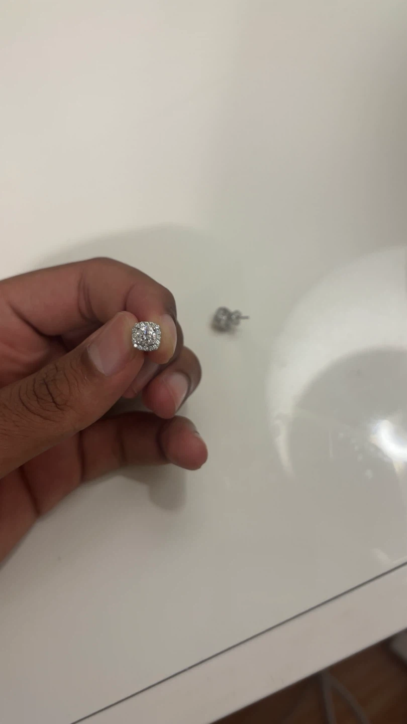 Moissanite Square Earrings - photo 4