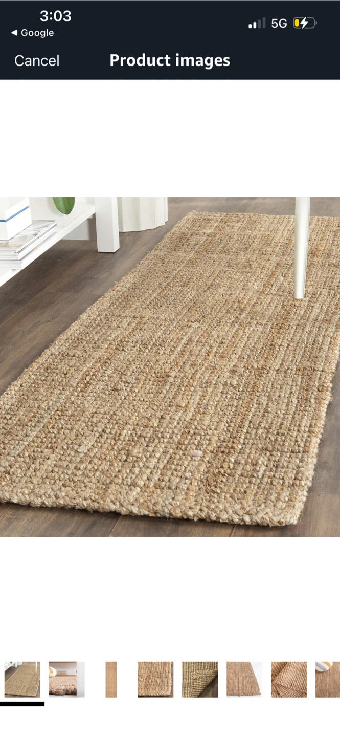 New Natural Jute Rug 3.6X5.6 feet