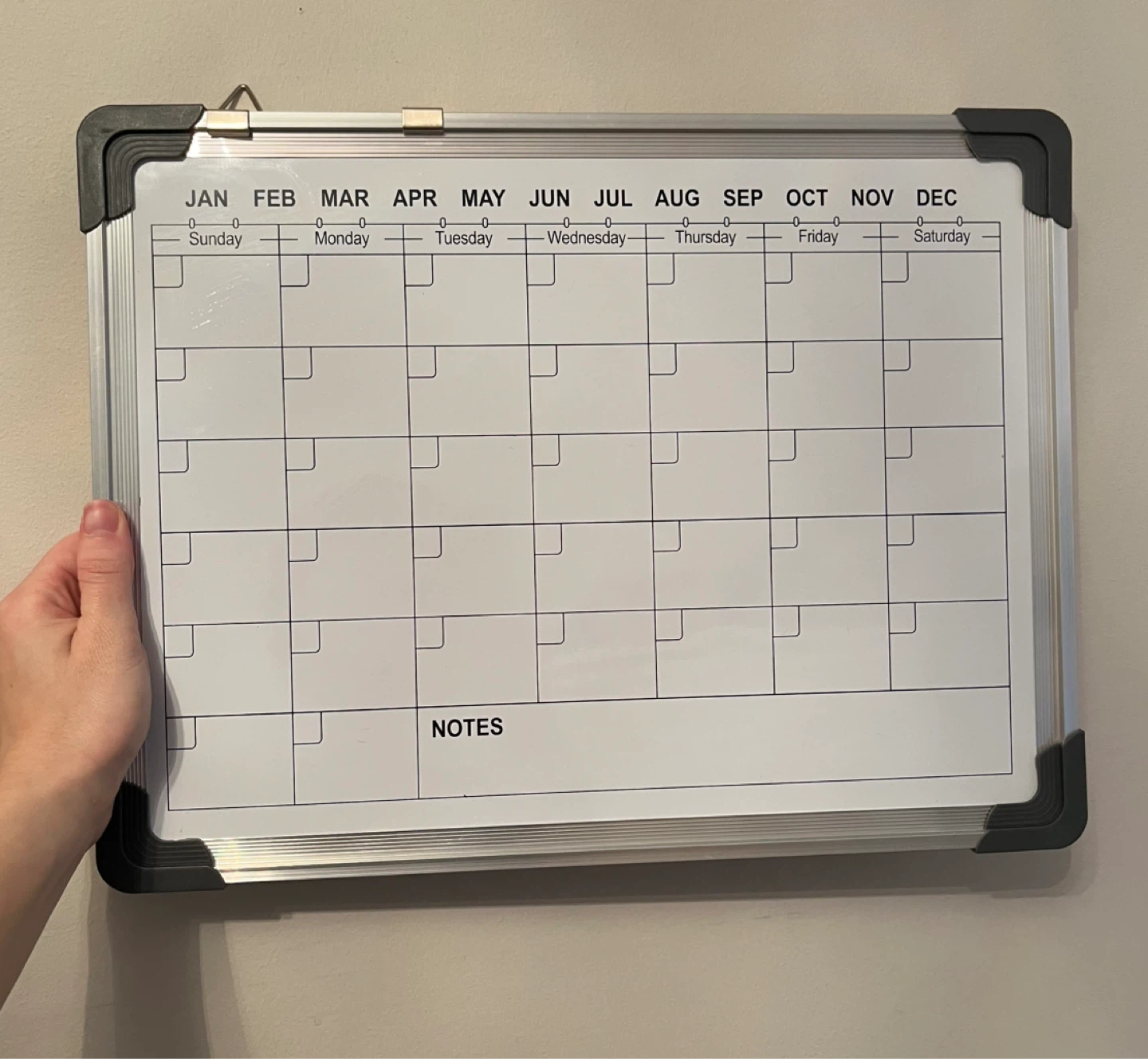 Magnetic Dry Erase Calendar Board with Markers and Erasers