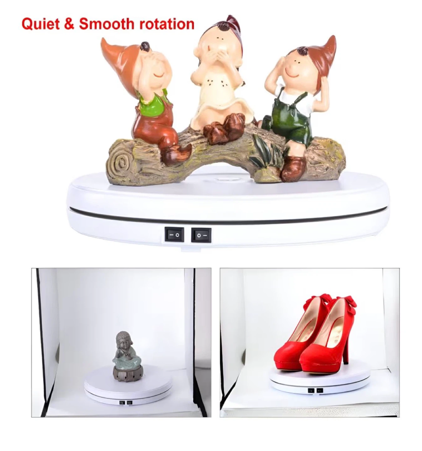 White Display Turntable 25cm Diameter