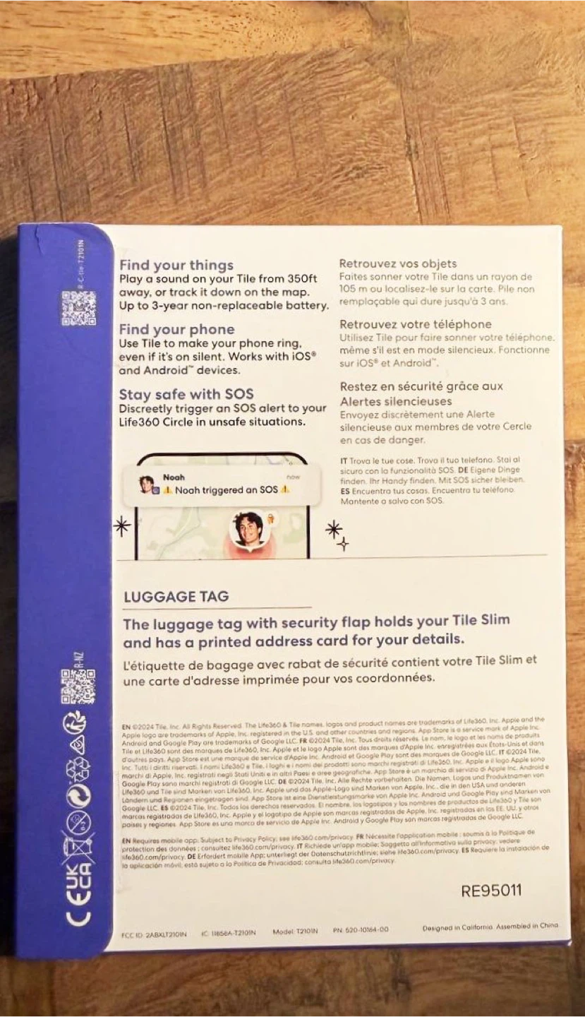 Tile Slim Bluetooth Tracker and Luggage Tag - Brand new $20 only - photo 2