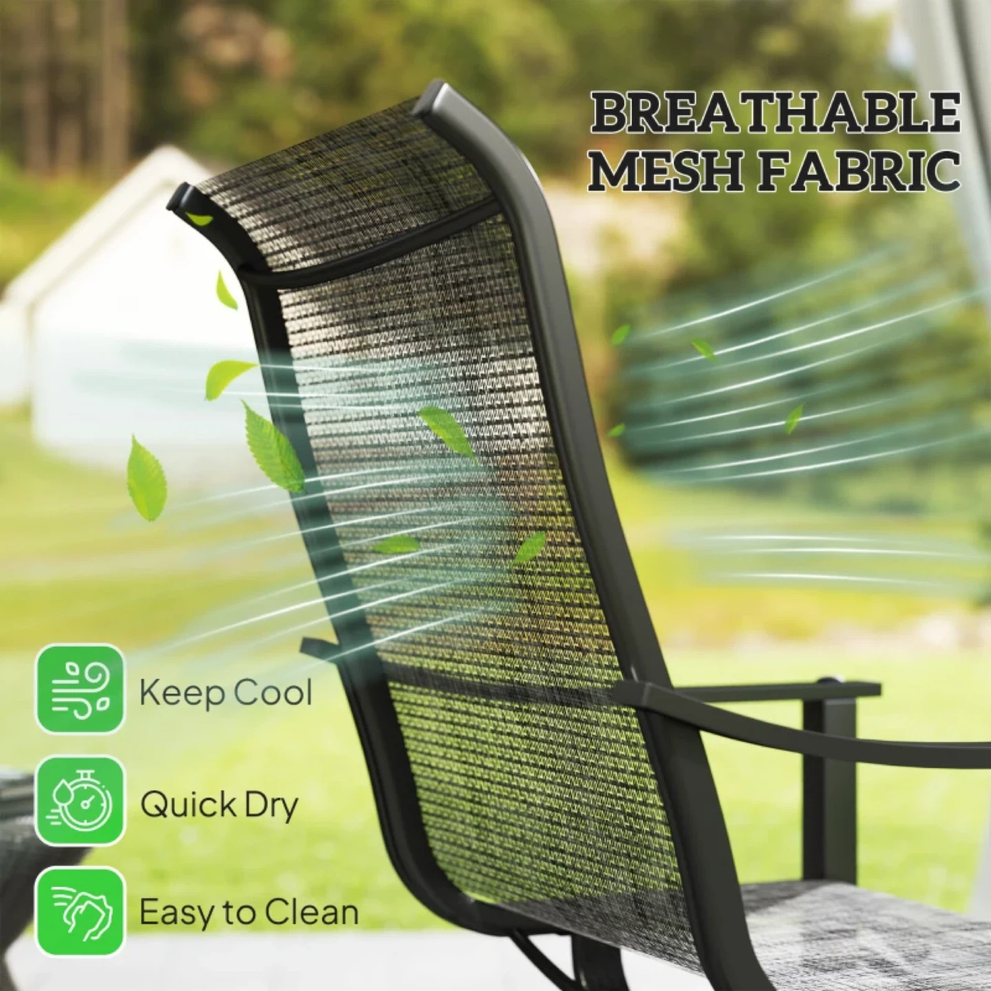 New Patio Chairs Set of 2 – Swivel Rocking Outdoor Dining Chairs - photo 3