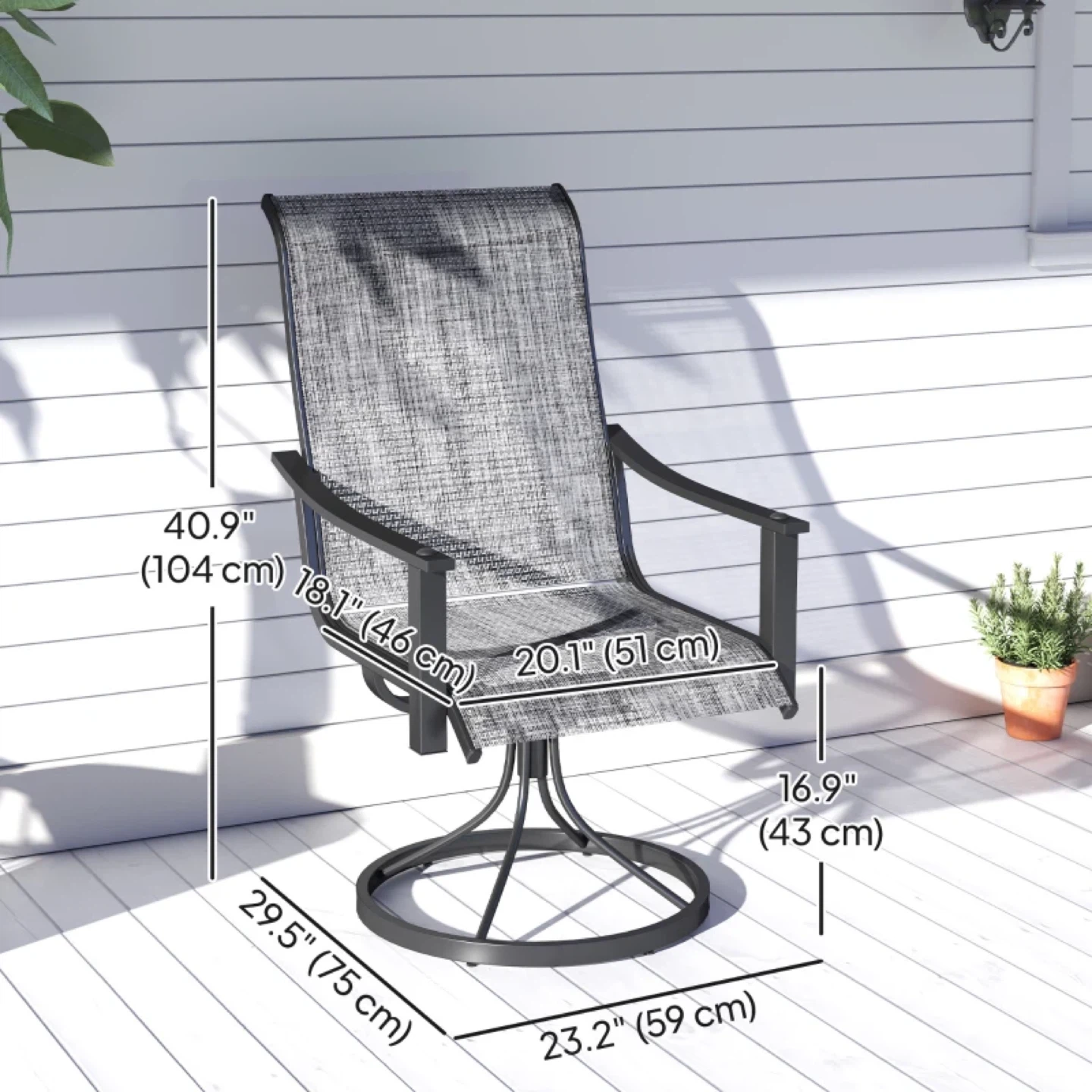 New Patio Chairs Set of 2 – Swivel Rocking Outdoor Dining Chairs - photo 2