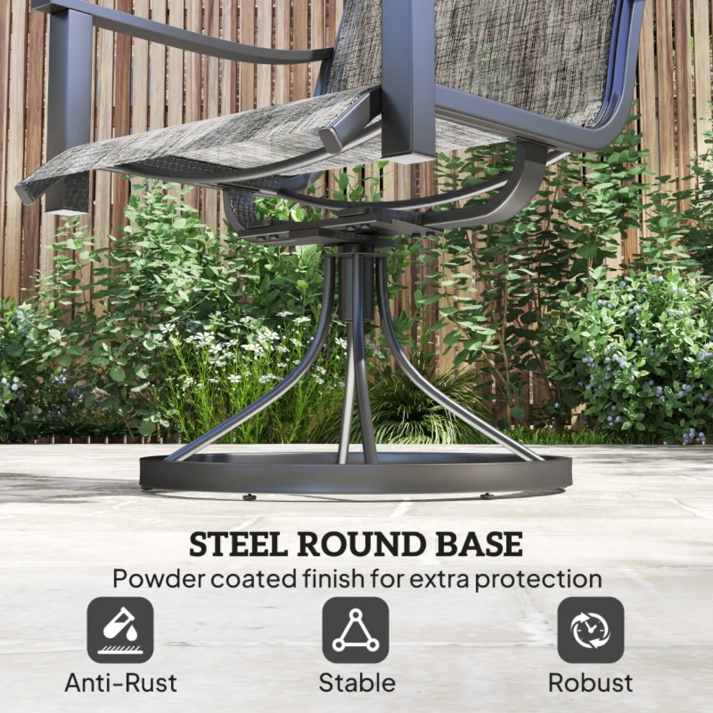 New Patio Chairs Set of 2 – Swivel Rocking Outdoor Dining Chairs - photo 5