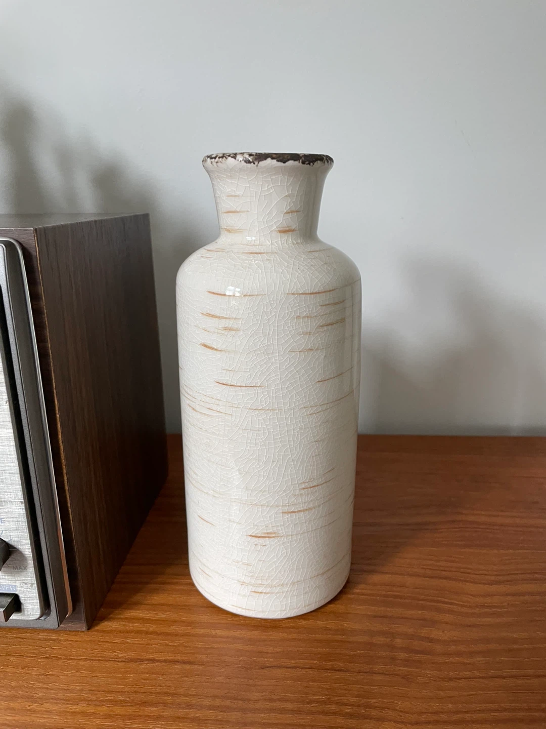Small Cream Crackle Glaze Ceramic Vase