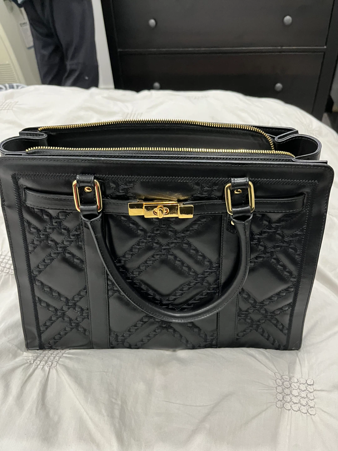 Black Leather Valentino Handbag