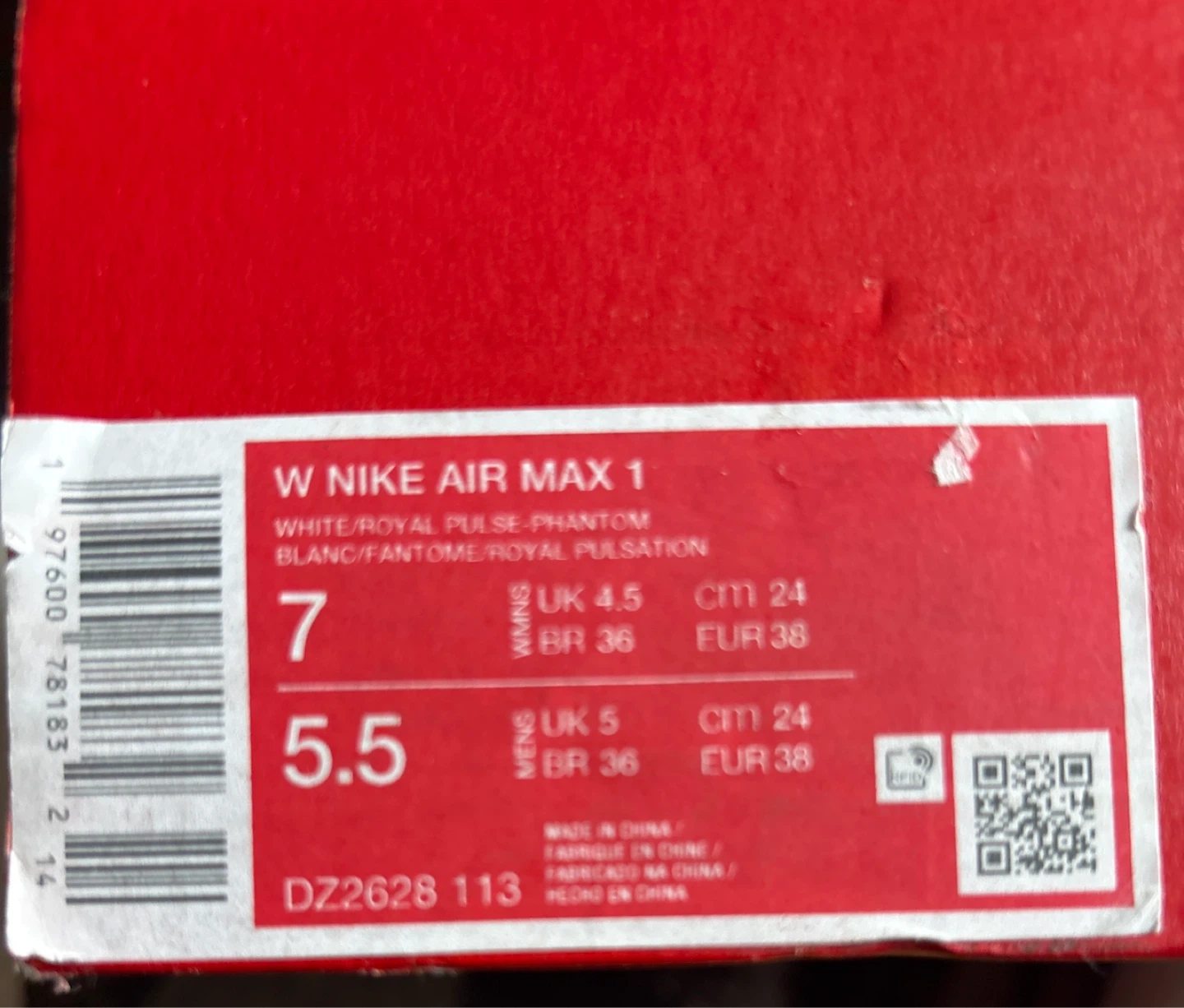 Nike Air Max 1 Women's Sneakers - White/Royal Pulse - photo 5