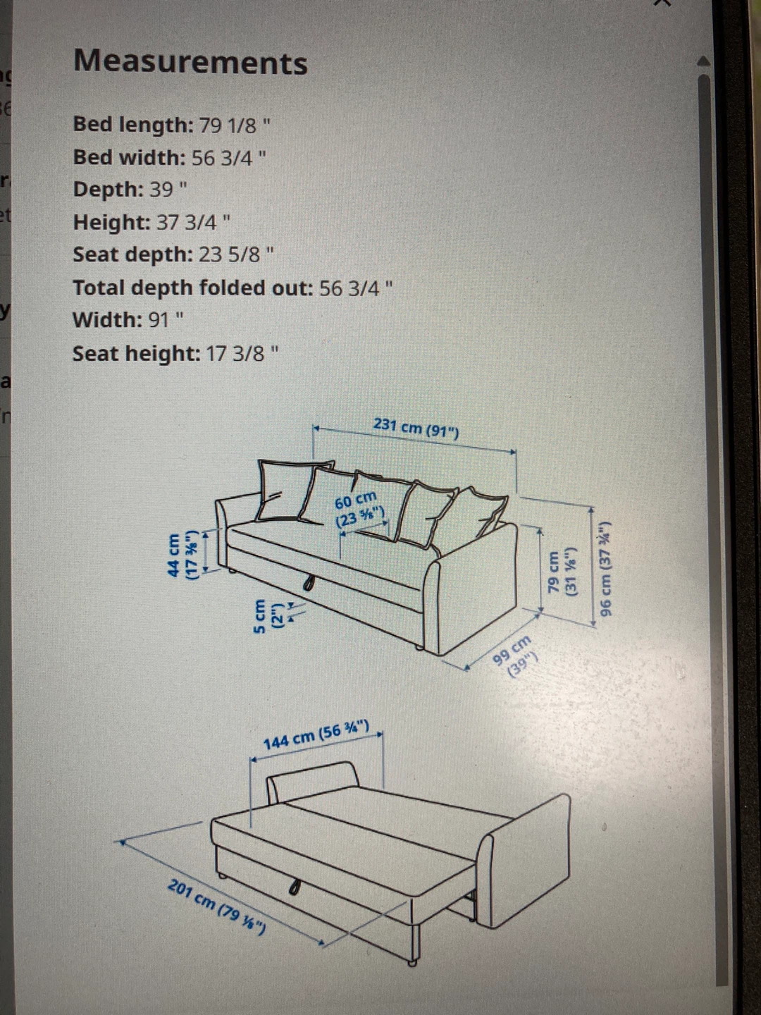 FREE IKEA Holmsund 3-Seat Sleeper Sofa - photo 5