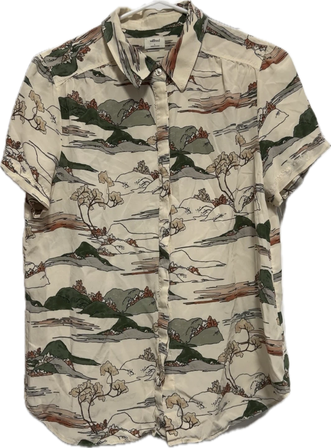 Aritzia Wilfred Printed Short Sleeve Silk Blouse - photo 3