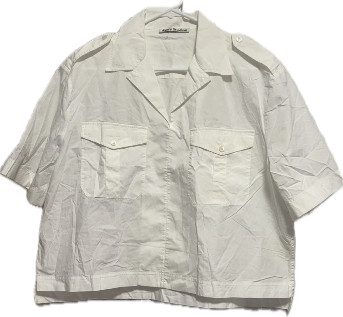 Acne Studios STINE Poplin Short-Sleeve Shirt - photo 5