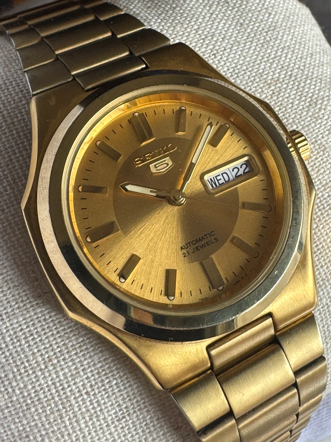 Seiko 5 SNKK52 “Seikonaut” Automatic Watch 39mm Gold 7S26-03R0