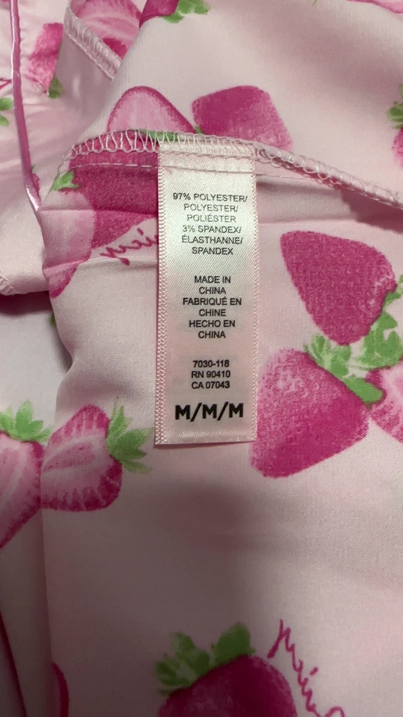 Juicy Couture Strawberry Print Sleepwear Set | Size Medium - photo 4