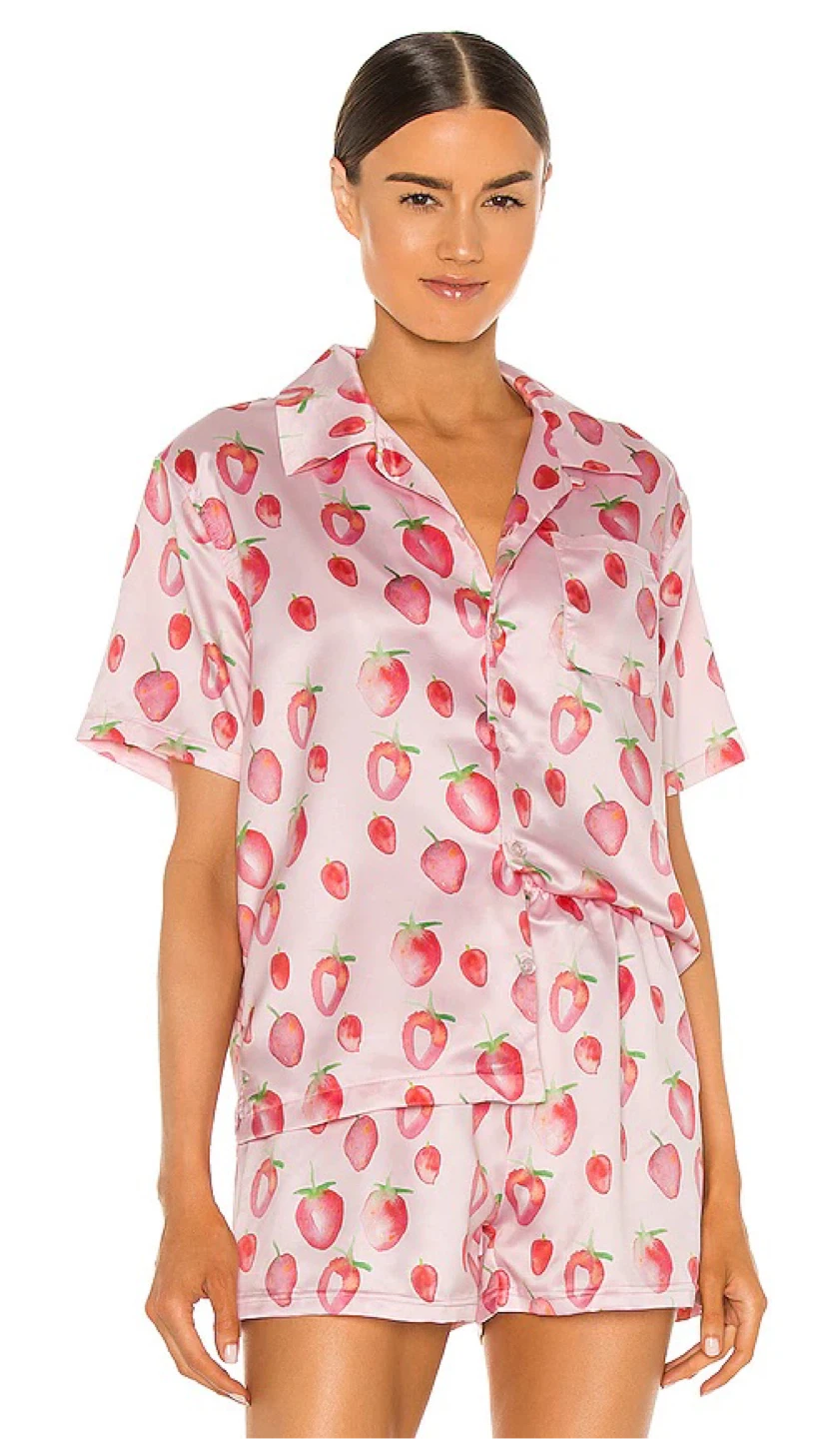 Juicy Couture Strawberry Print Sleepwear Set | Size Medium
