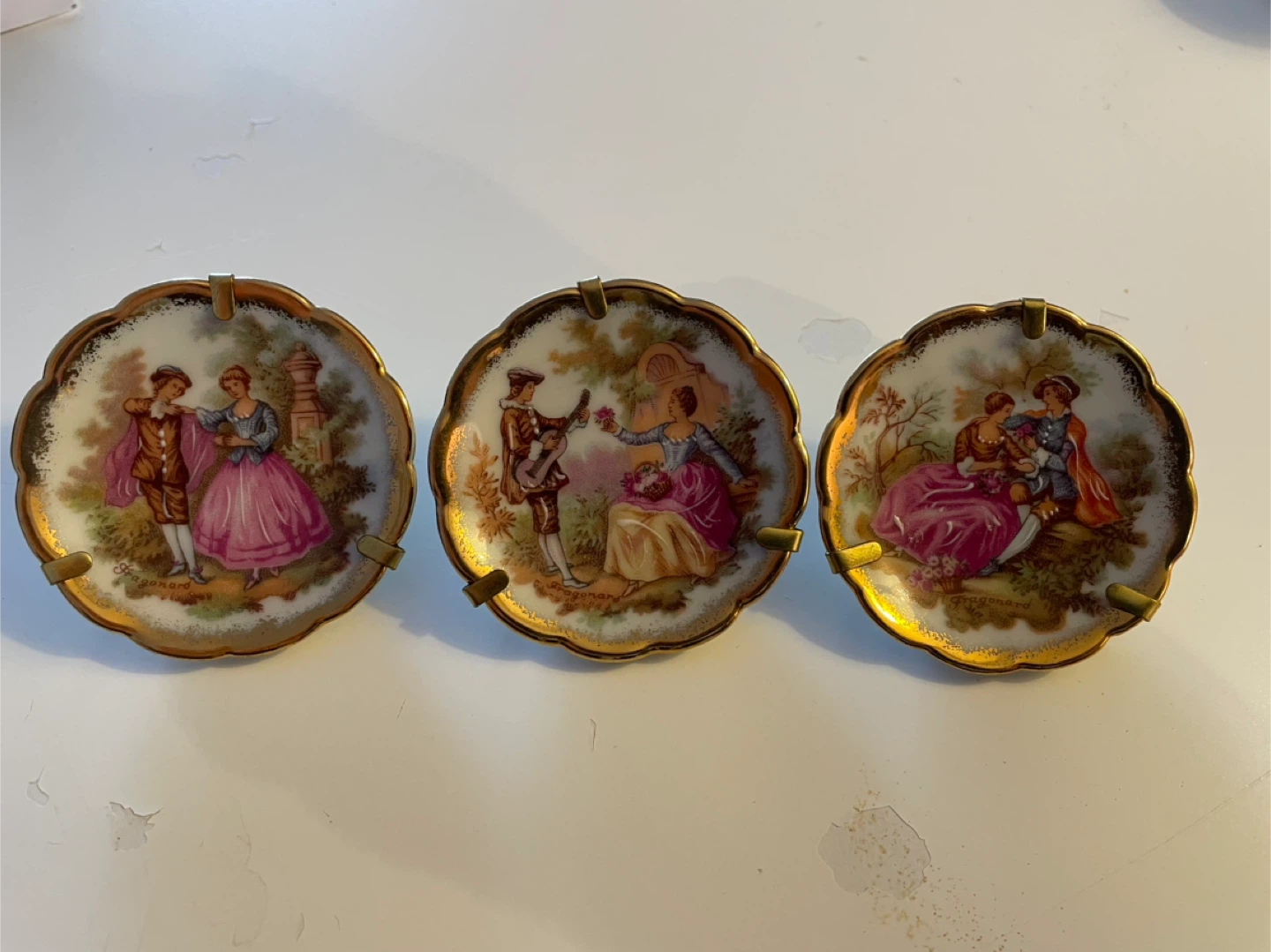 Limoges France Miniature Fragonard Plates Set of 3