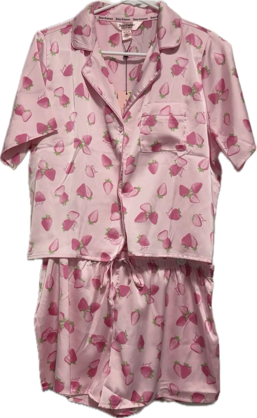 Juicy Couture Strawberry Print Sleepwear Set | Size Large - photo 2