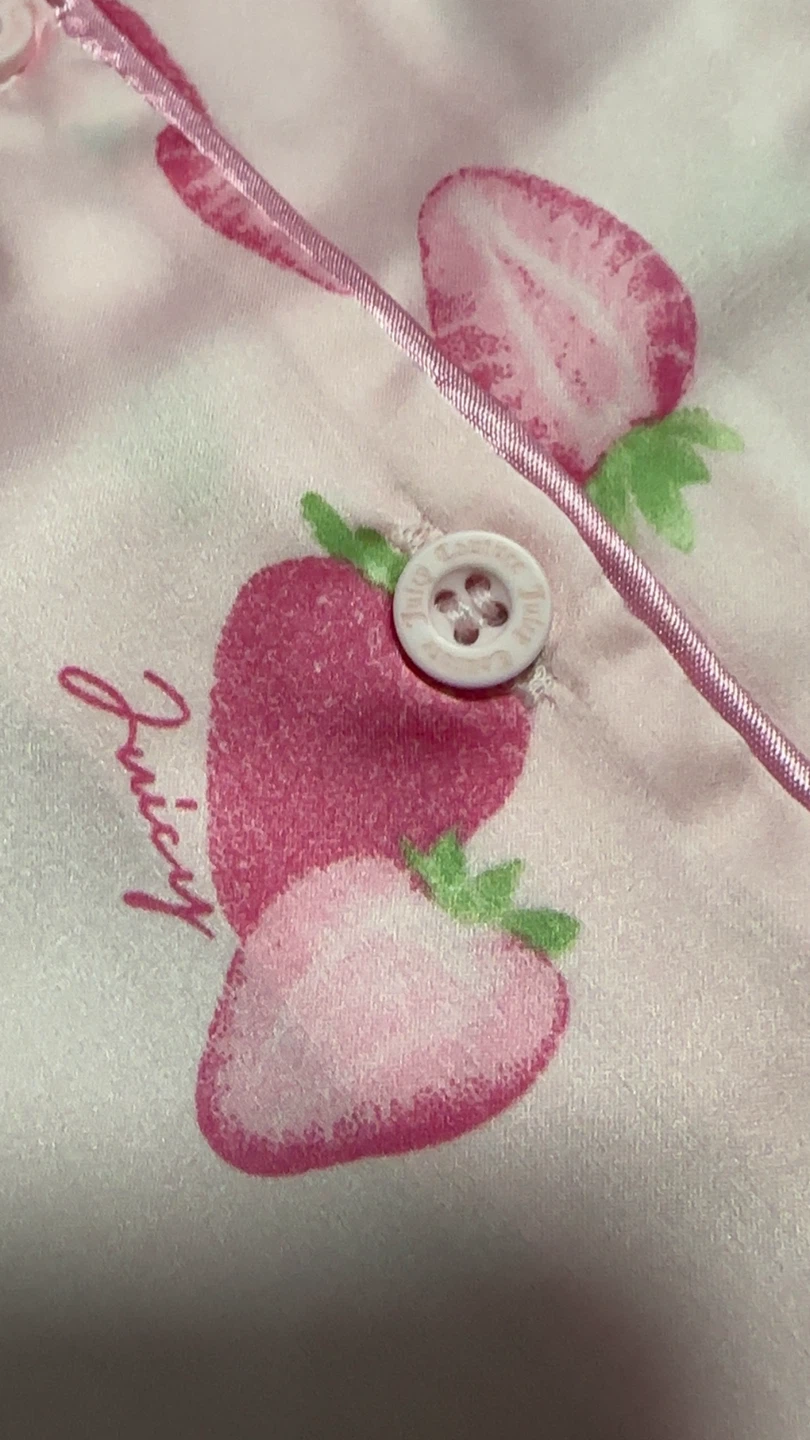 Juicy Couture Strawberry Print Sleepwear Set | Size Large - photo 5
