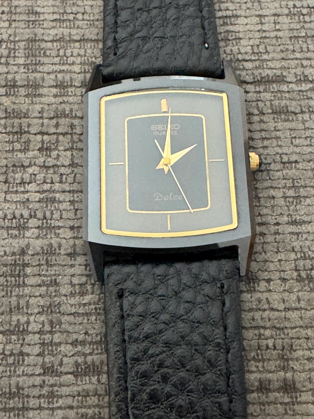 Seiko Dolce Black Ceramic Quartz Tank Watch 27mm 9521-5200 - photo 2