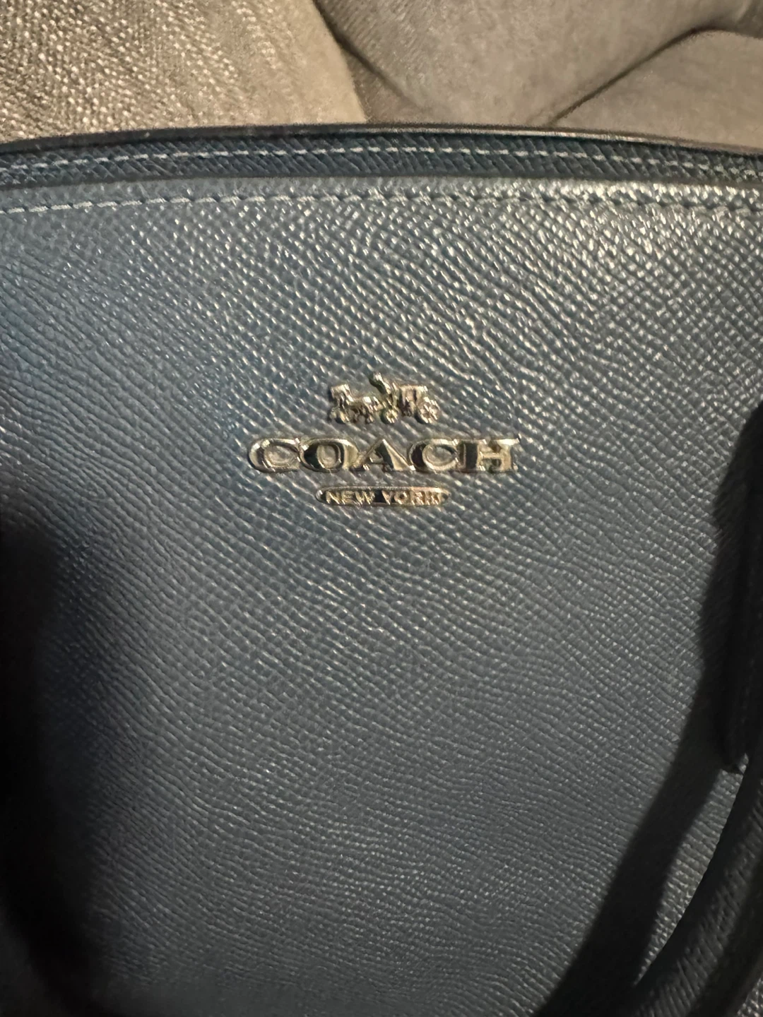 Coach Pebble Leather Satchel Purse - Blue - photo 5