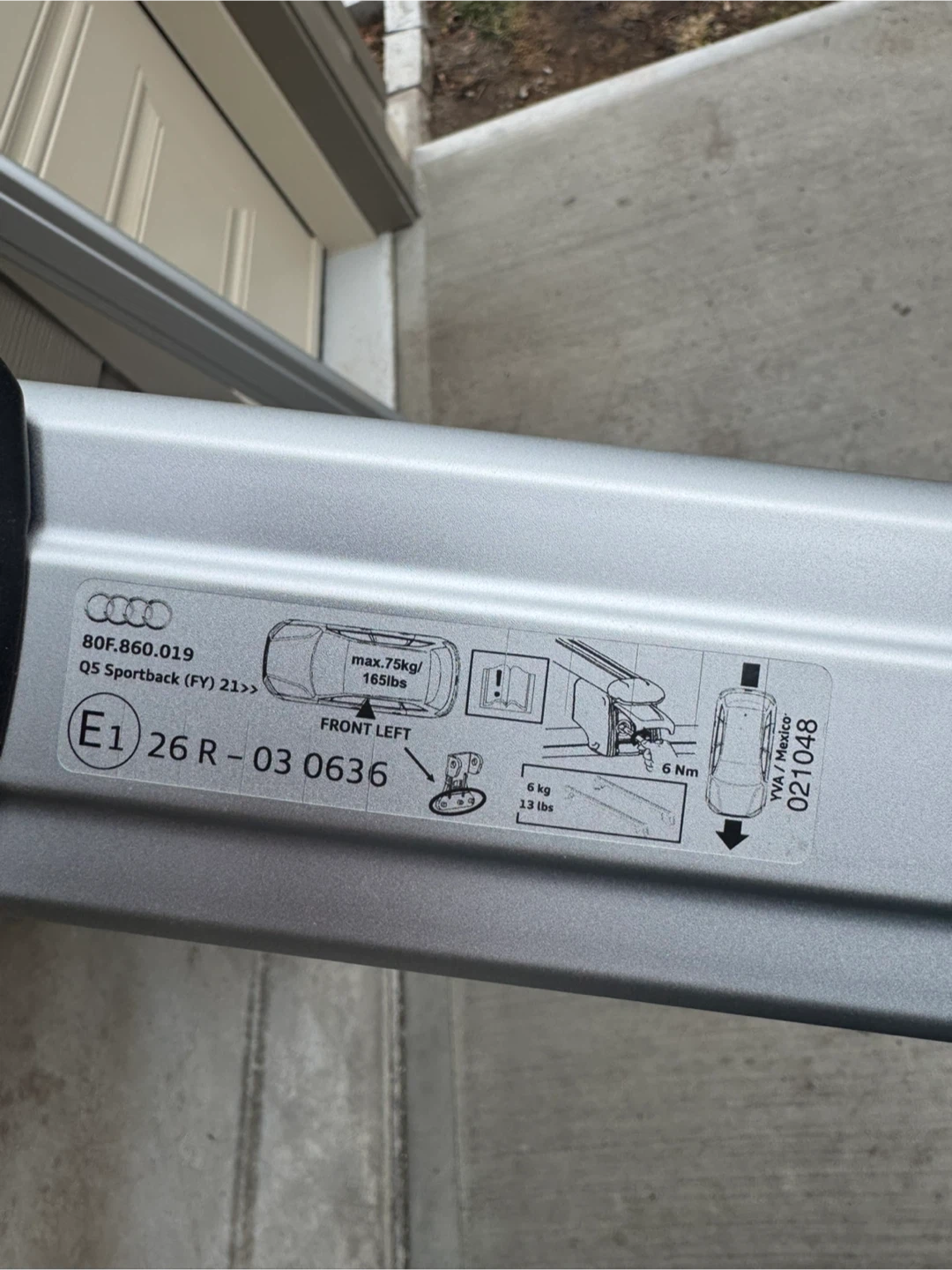Audi Q5 Sportback Roof Rack Cross Bars - photo 3
