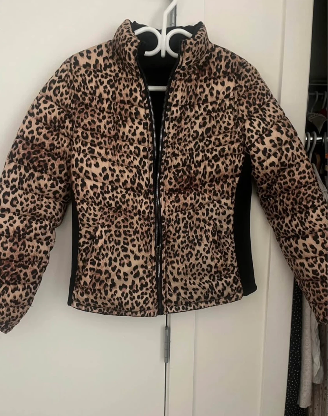 Leopard Print Reversible Puffer Jacket S