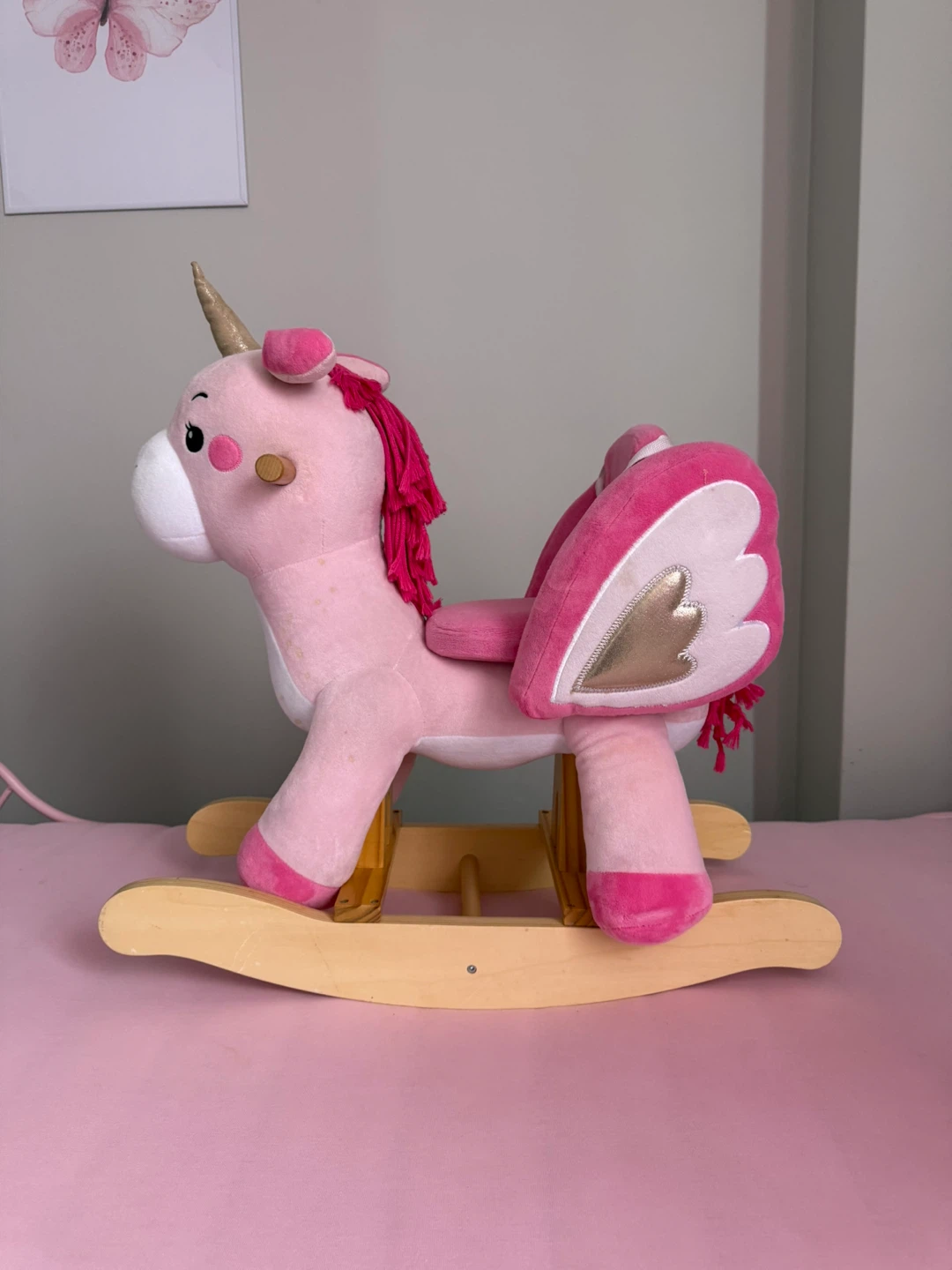 Pink Plush Unicorn Rocking Horse - photo 2
