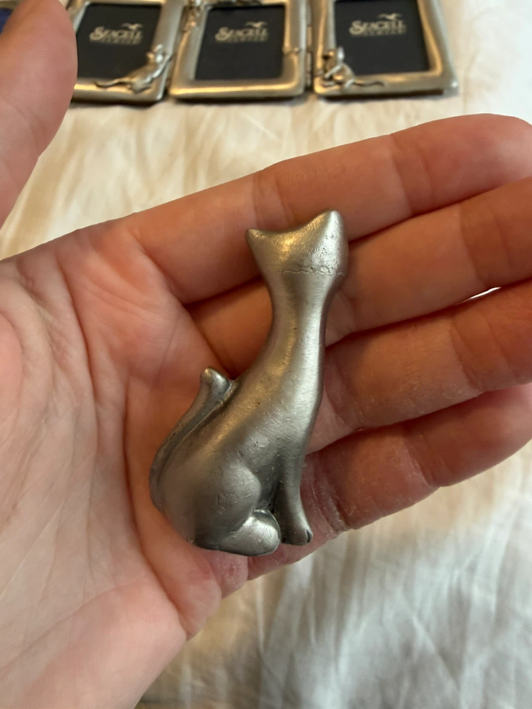 Vintage Seagull Pewter Sitting Cat Figurine - photo 3