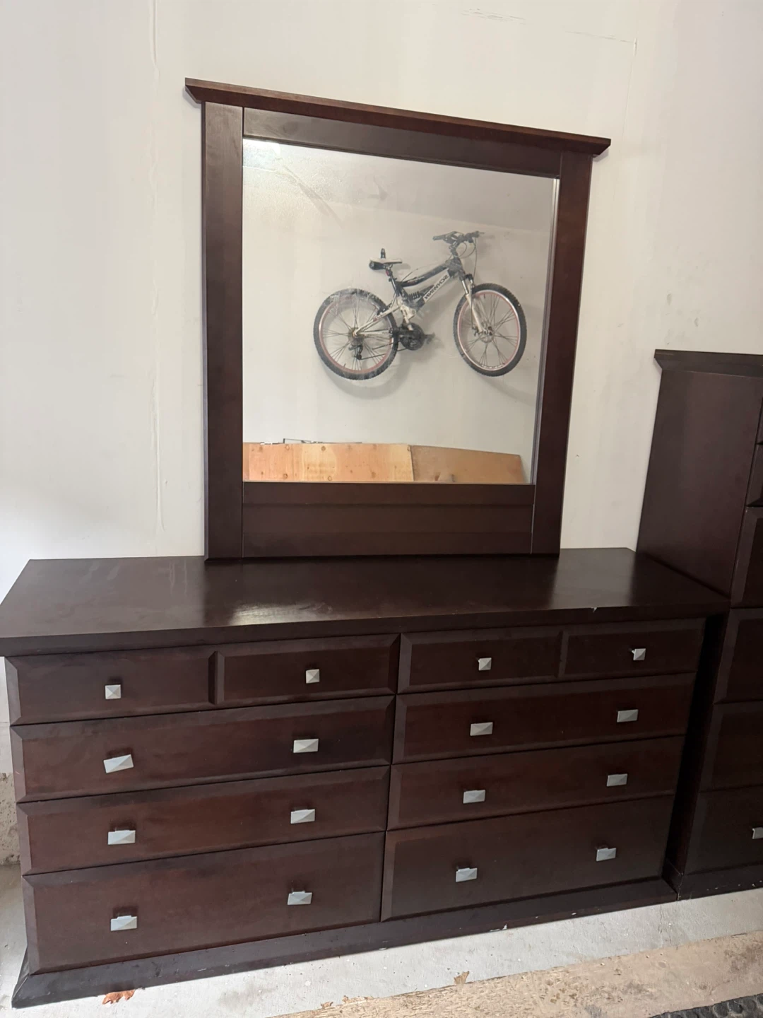 Dark Brown Dresser with Mirror - photo 3