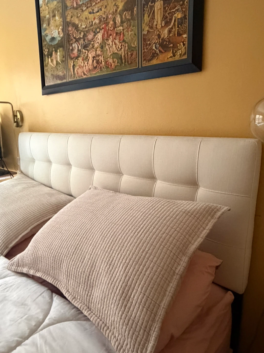 Tufted Upholstered Headboard - Off-White Fabric - photo 2