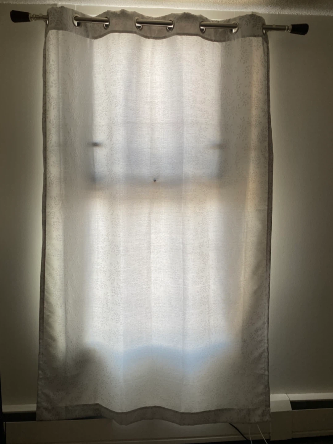 Pair of Curtains with white floral pattern - photo 3