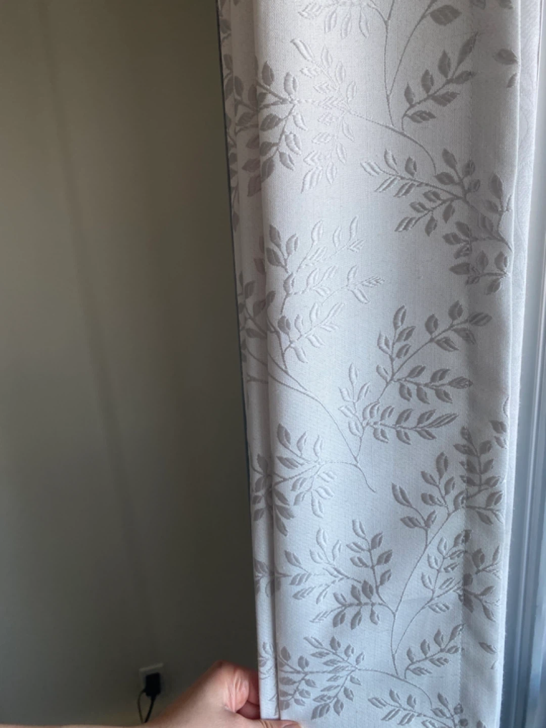 Pair of Curtains with white floral pattern
