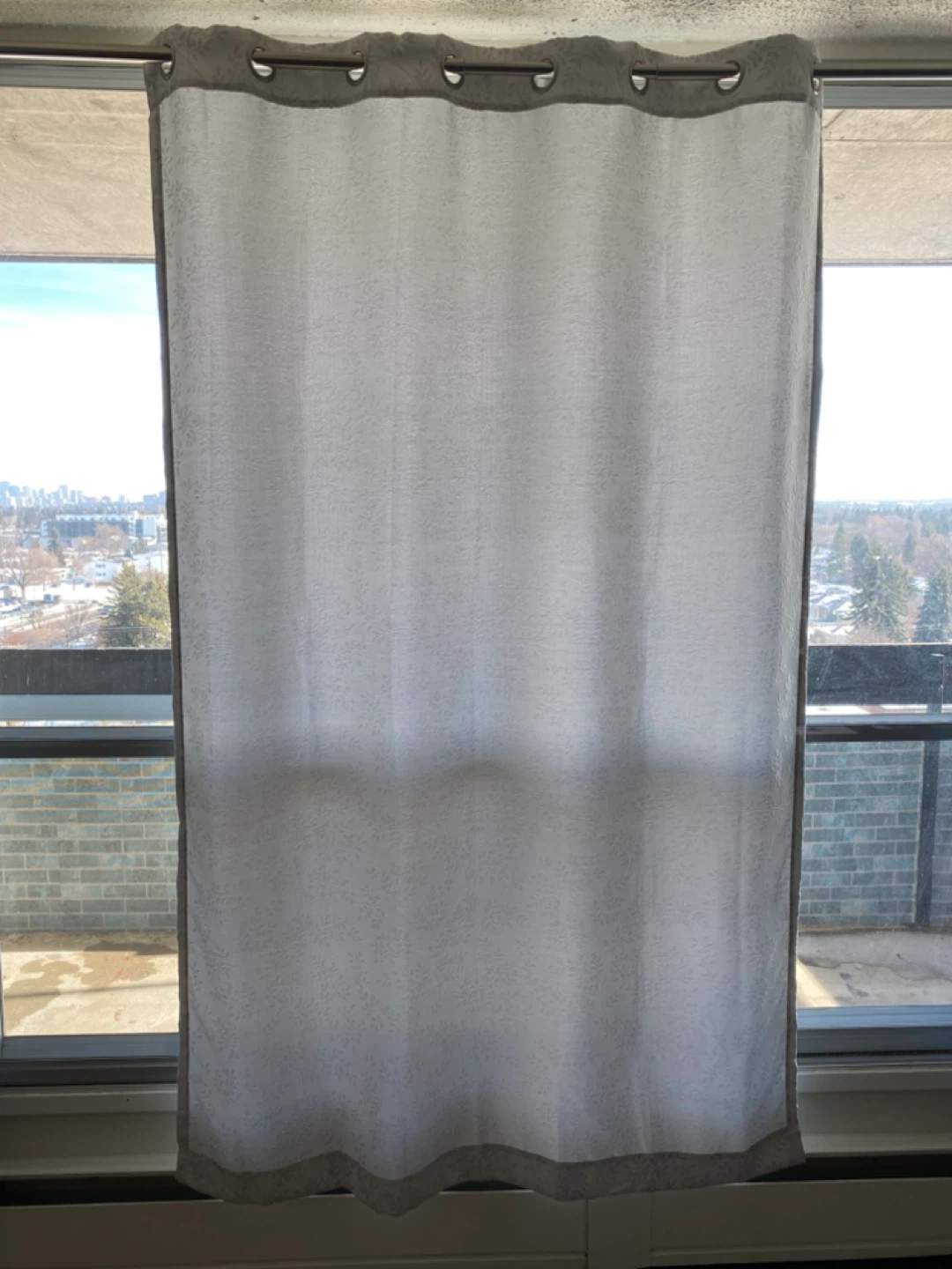 Pair of Curtains with white floral pattern - photo 2
