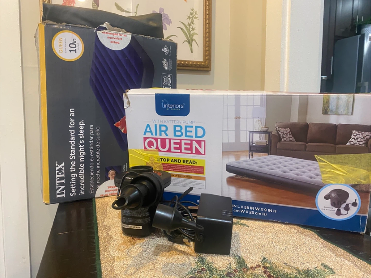 Intex Queen Airbed & Interiors Queen Airbed with Pump