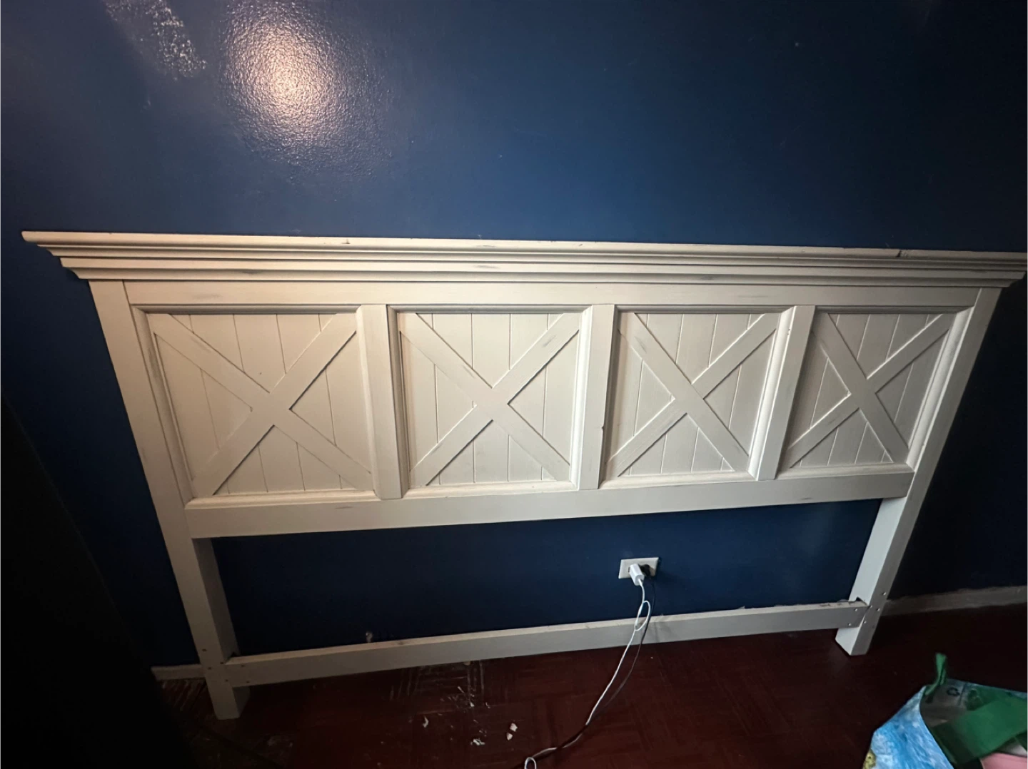 White Wooden Headboard - photo 2