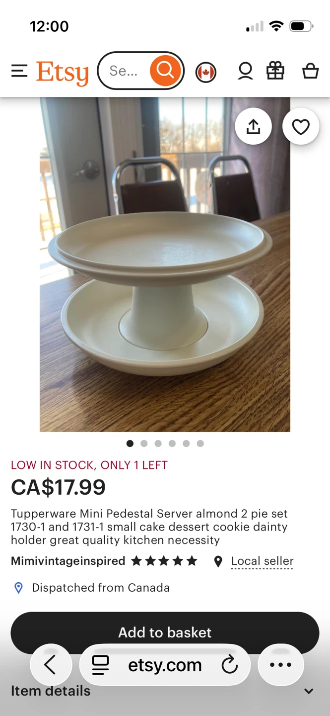 Tupperware Mini Pedestal Server 2-Piece Set
