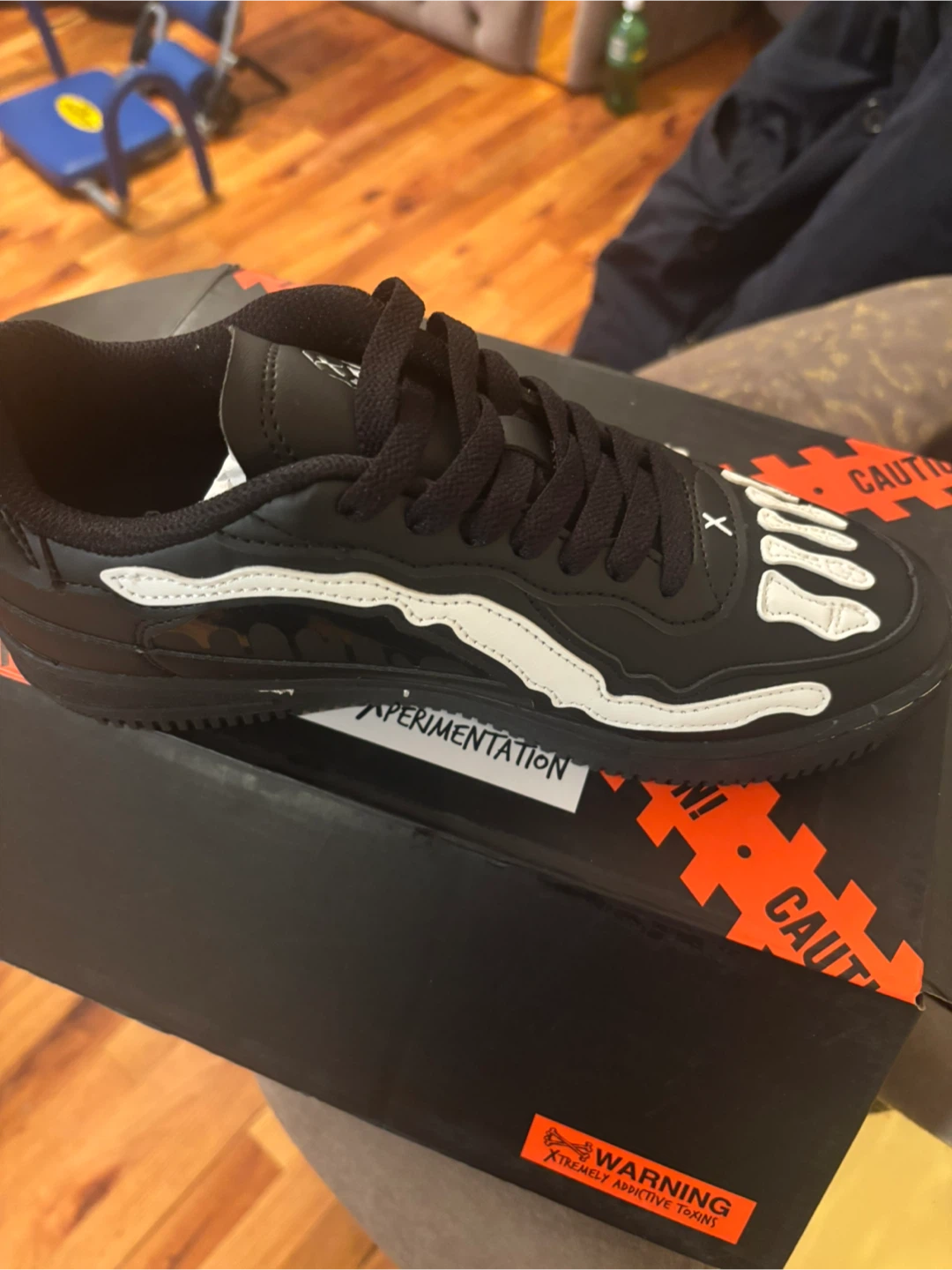 Black Skeleton Bone Sneakers - photo 2