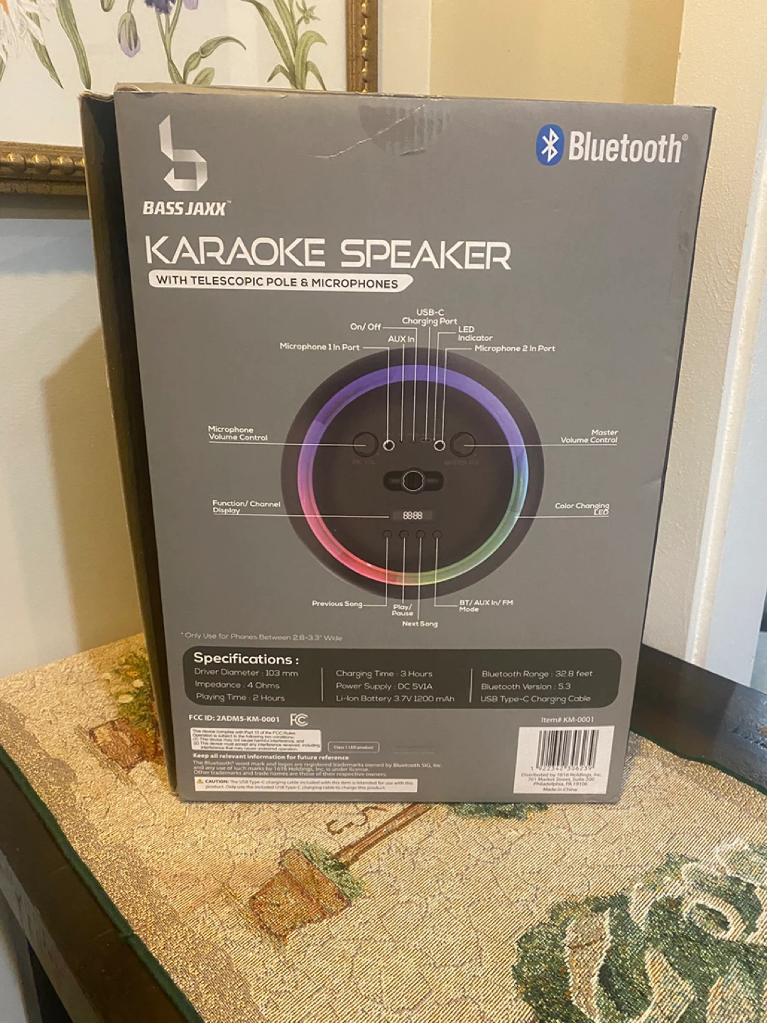 Bass Jaxx Karaoke Speaker with Telescopic Pole & Microphones - photo 3