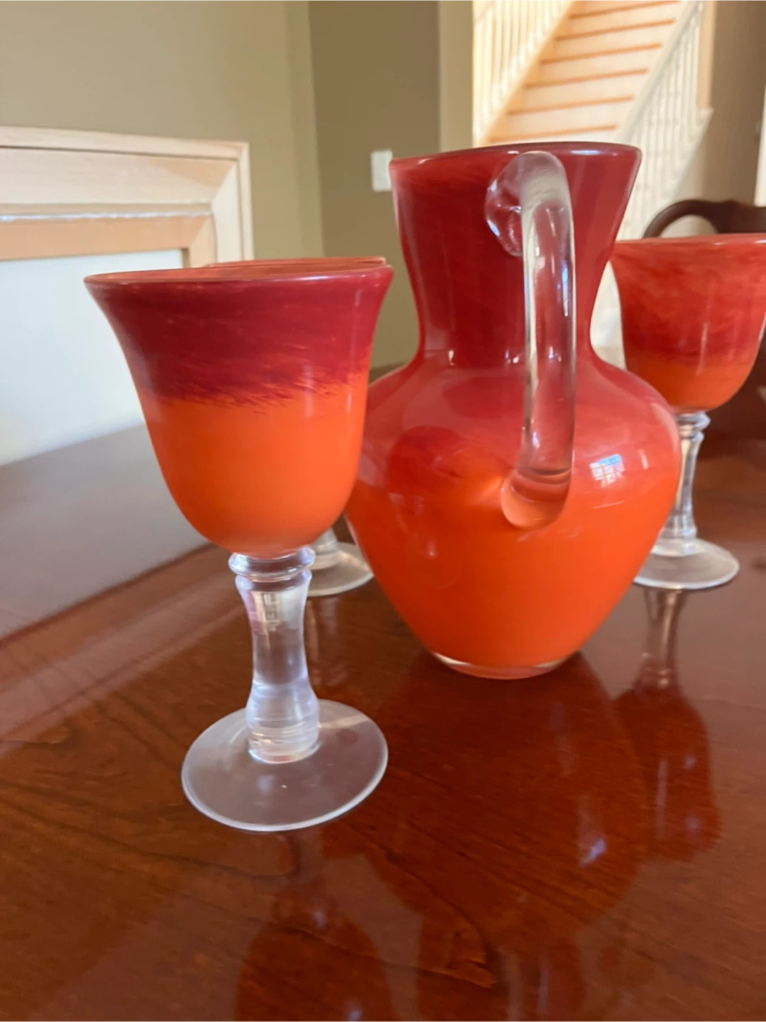 Glass Pitcher and Goblets Set