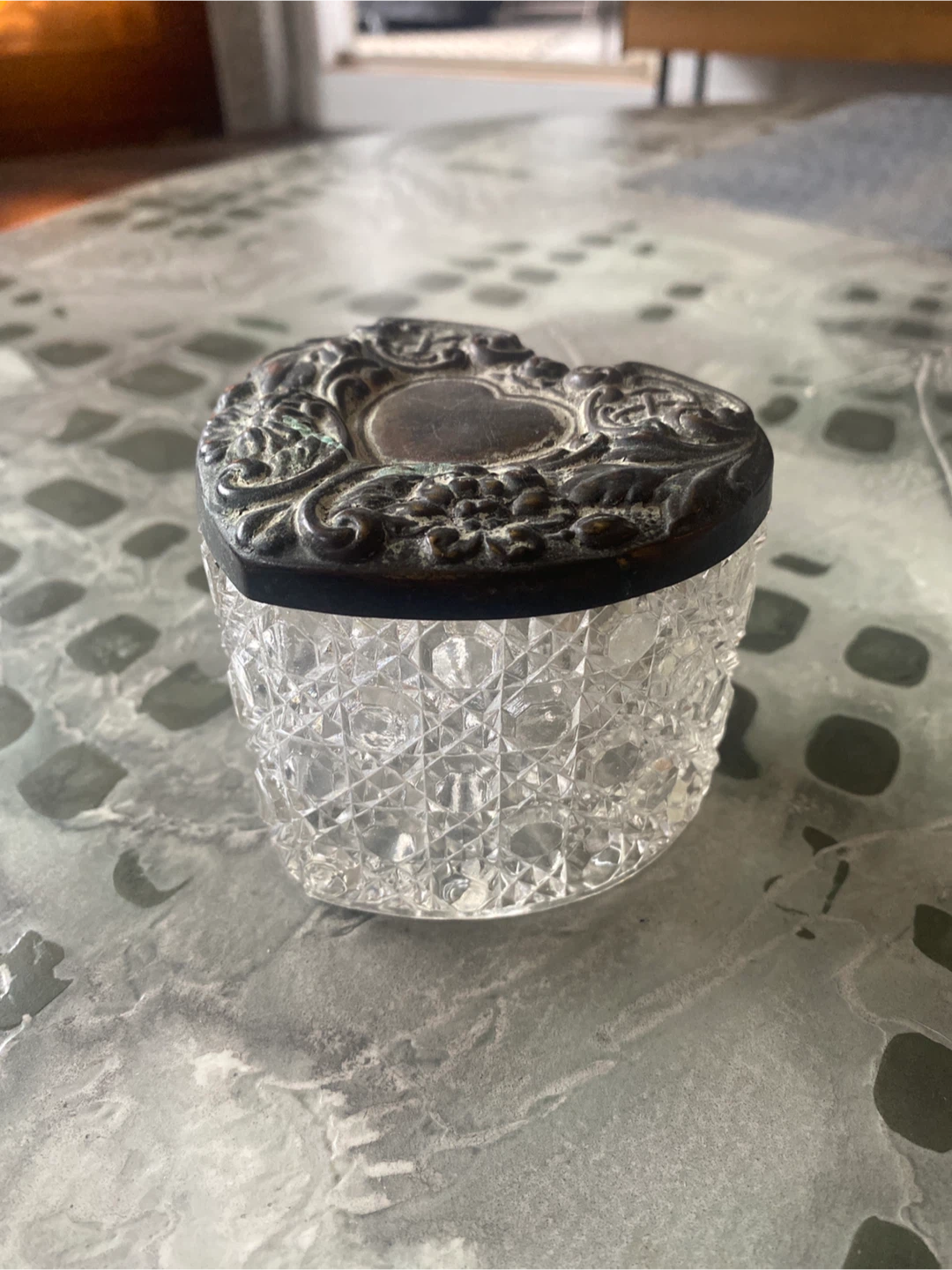 Vintage Heart Shaped Trinket Box