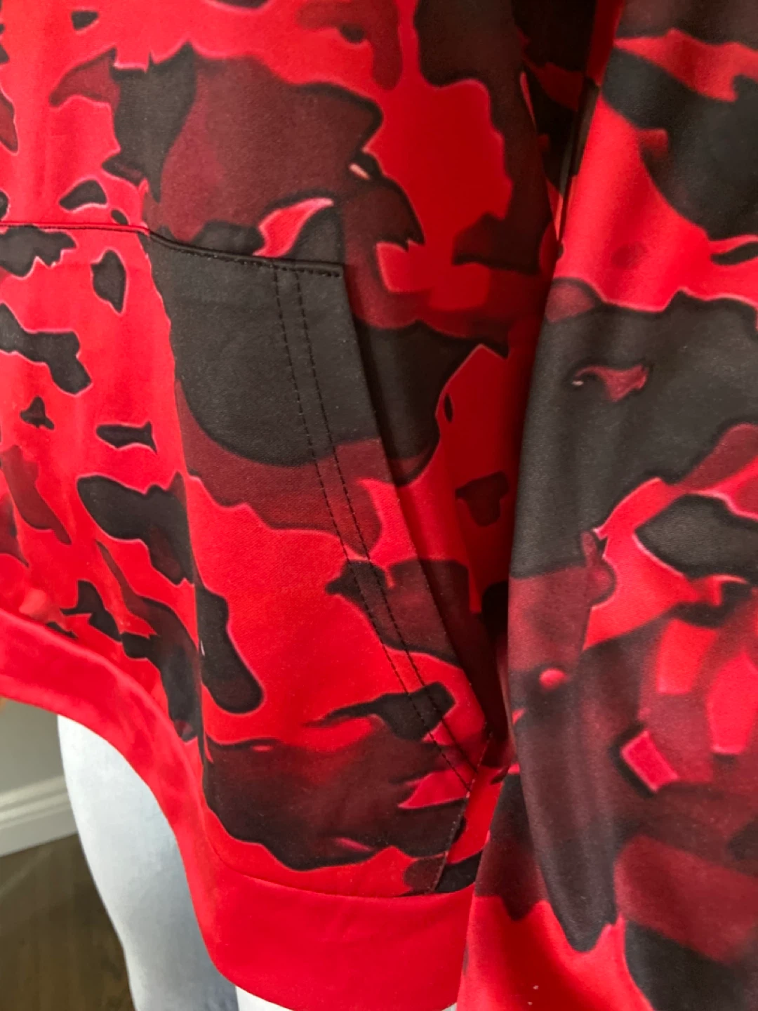 Oversized Red &  Black Camo Hoodie Fortnite Ruby Size M/L - photo 5