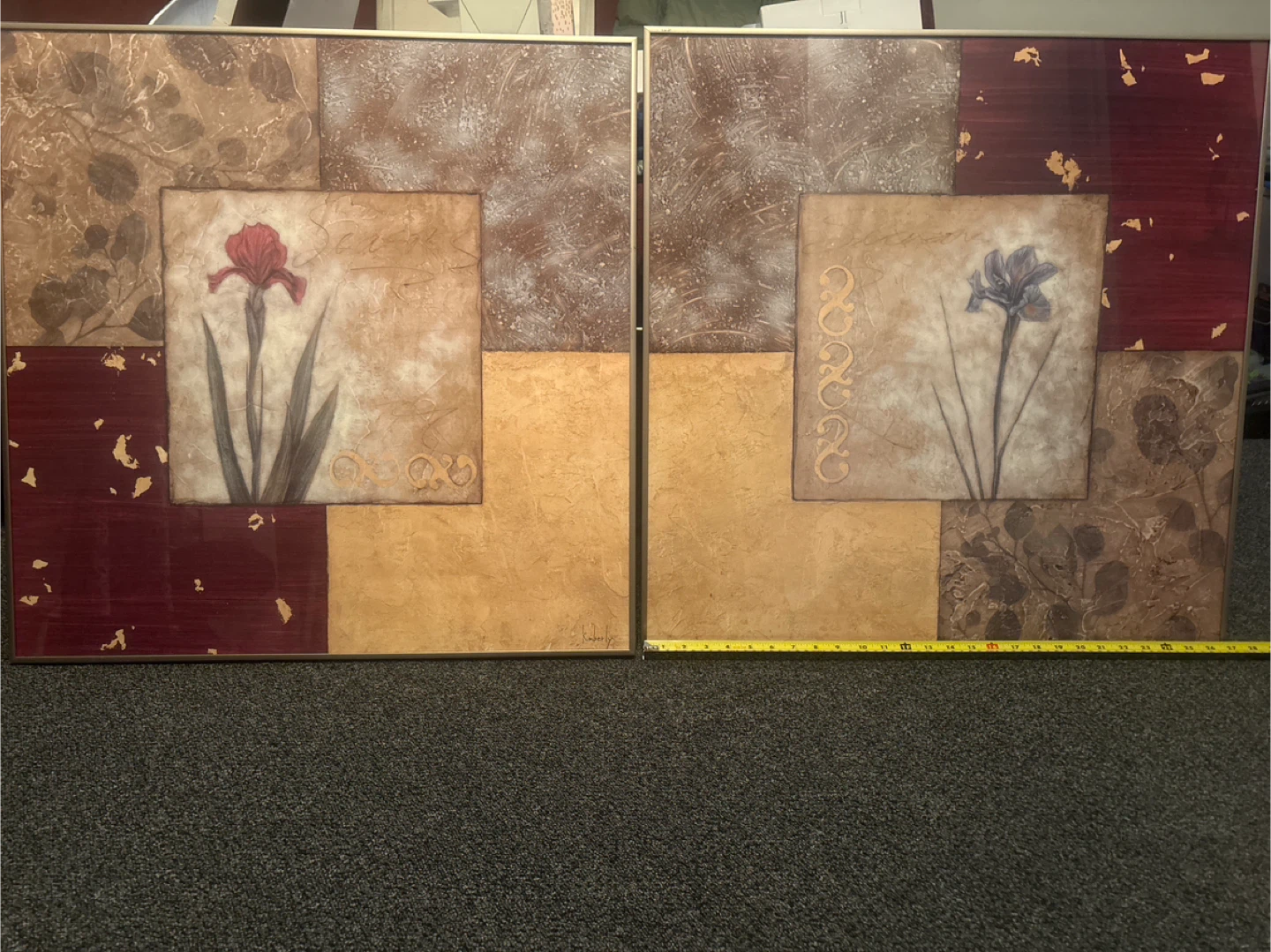 Set of 2 Framed Floral Wall Art Prints