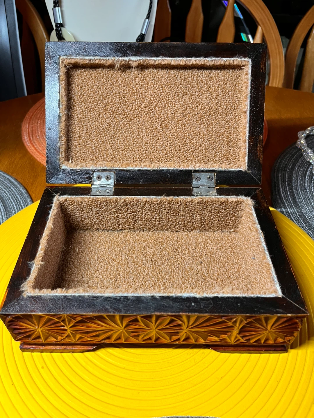 Vintage Carved Wooden Trinket Box - photo 3