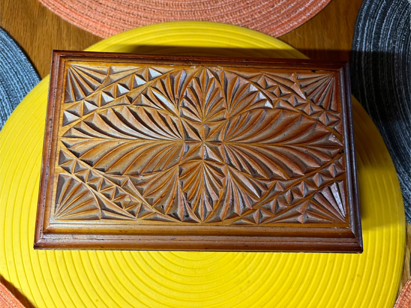Vintage Carved Wooden Trinket Box - photo 2