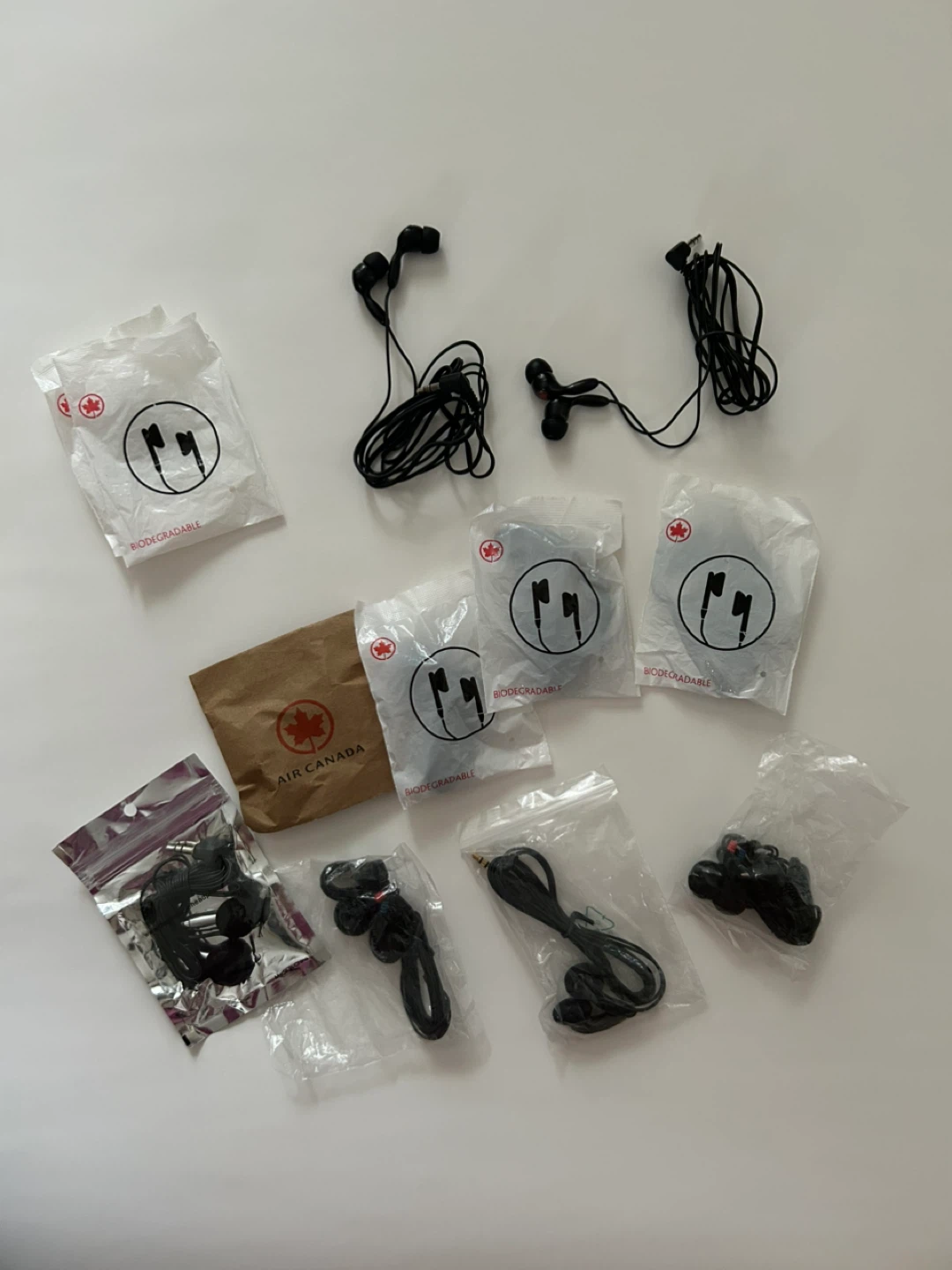 Brand New Air Canada & Misc. Biodegradable Earbuds